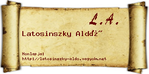 Latosinszky Aldó névjegykártya